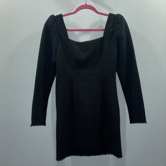 L’Academie REVOLVE The Estelle Black Tweed Mini Dress Size Small - Picture 3 of 15